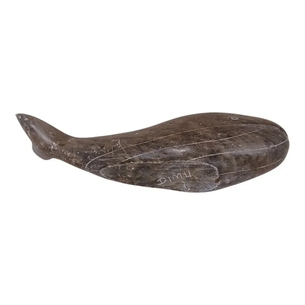 1960s Artist Dimu Soapstone Whale Carved‎ Stone Sculpture Figurine Collectible